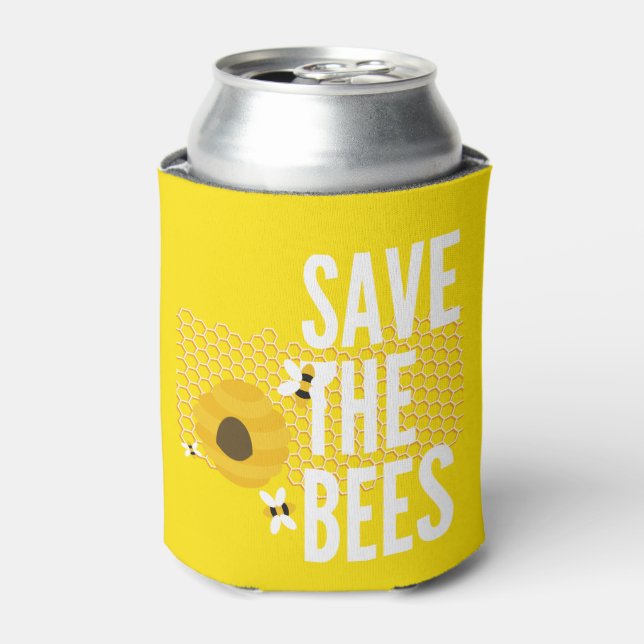 SAve The Bees HONEYCOMB Honey POT Can Cooler (Can Front)