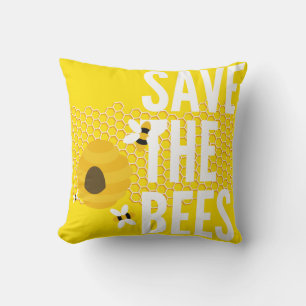 SAve The Bees HONEYCOMB Honey POT Throw Pillow