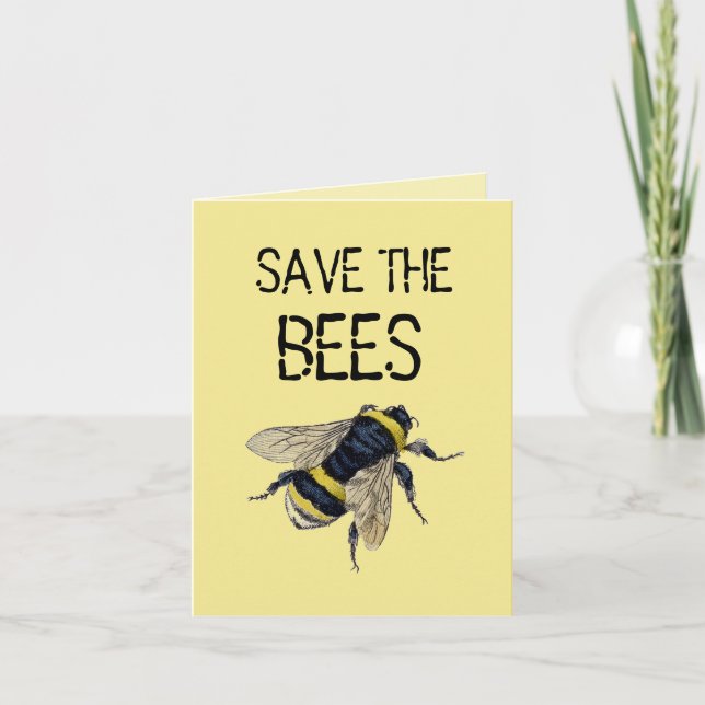 Save the Bees & How to Help Blank Inside Note Card (Front)
