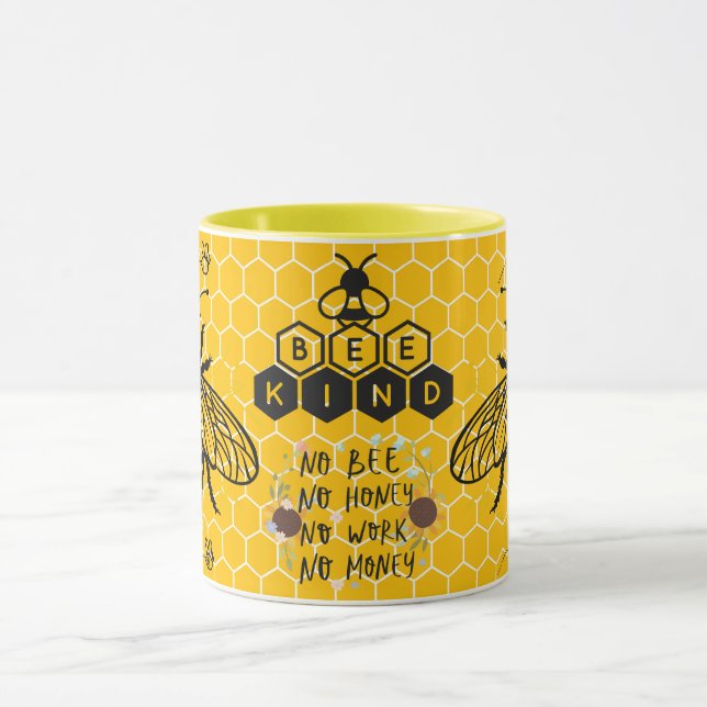 Save the Bees Inspirational Bee Honey Lover Gift  Mug (Center)
