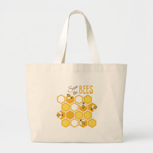 Save the Bees Large Tote Bag
