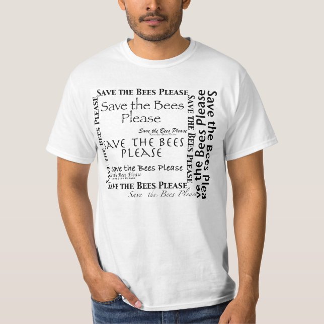 Save the Bees Please men's collage shirt (Front)