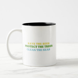 save the bees posters save the bee posters bees po Two-Tone coffee mug