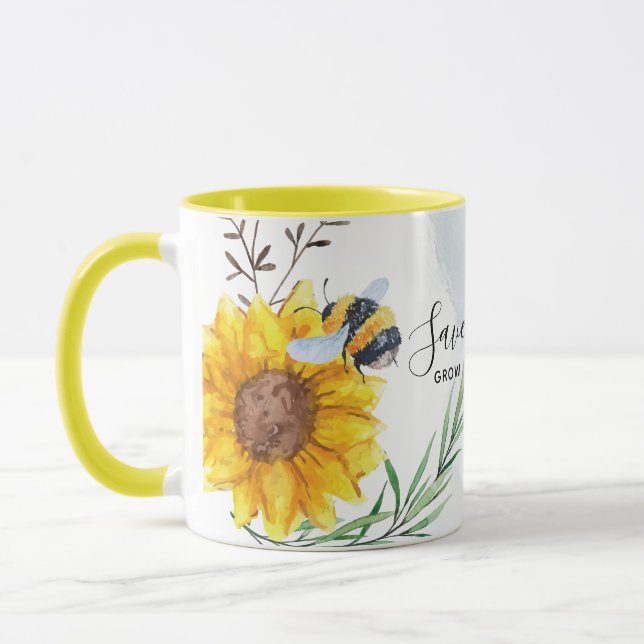 Save The Bees - Quotes, Slogans Sayings Sunflowers Mug (Left)
