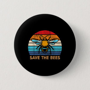 Save The Bees Retro Vintage Climate Change Earth D 2 Inch Round Button