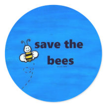 Save the bees round stickers