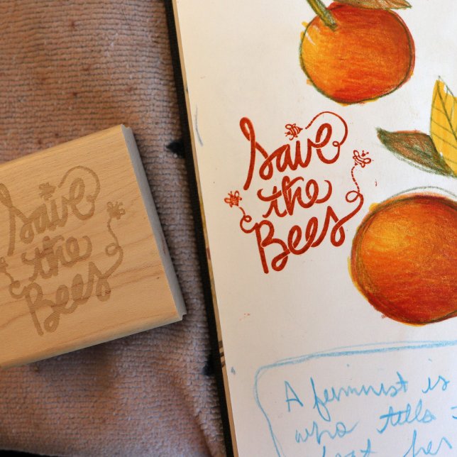 Save the bees rubber stamp (Creator Uploaded)