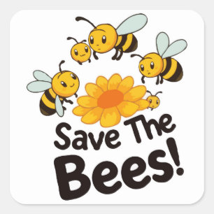Save The Bees Sticker - Bee Conservation