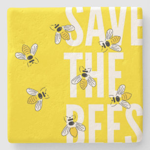 Save The Bees Stone Coaster