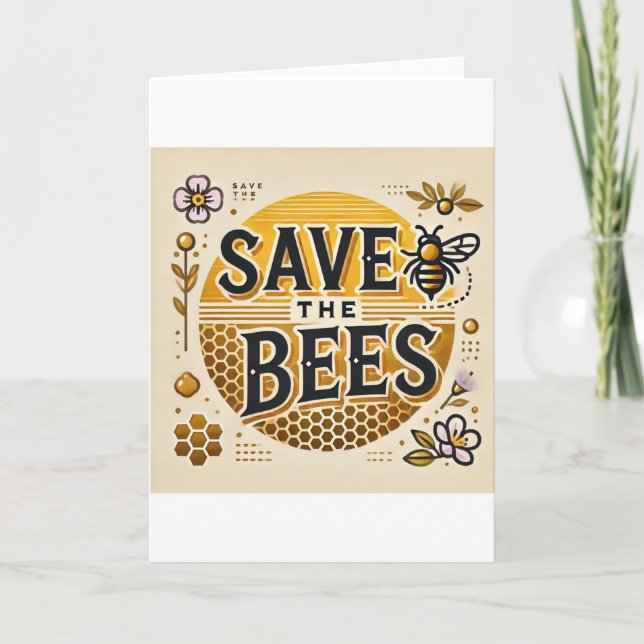 Save The Bees Thank You Card (Front)
