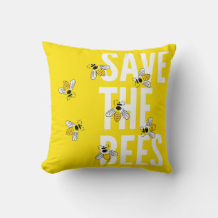 Save The Bees Throw Pillow