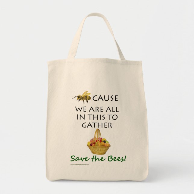 Save The Bees Together Grocery Bag (Front)