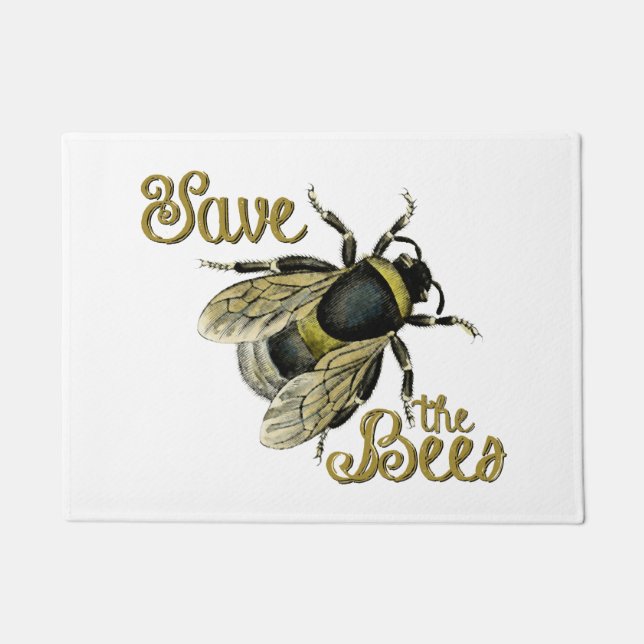Save the Bees vintage illustration Doormat (Front)