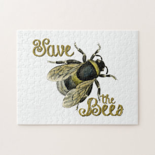Save the Bees vintage illustration Jigsaw Puzzle