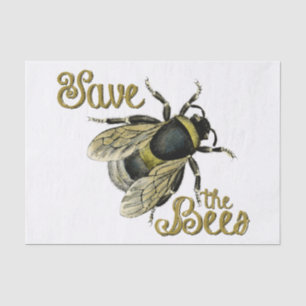 Save the Bees vintage illustration Tissue Paper