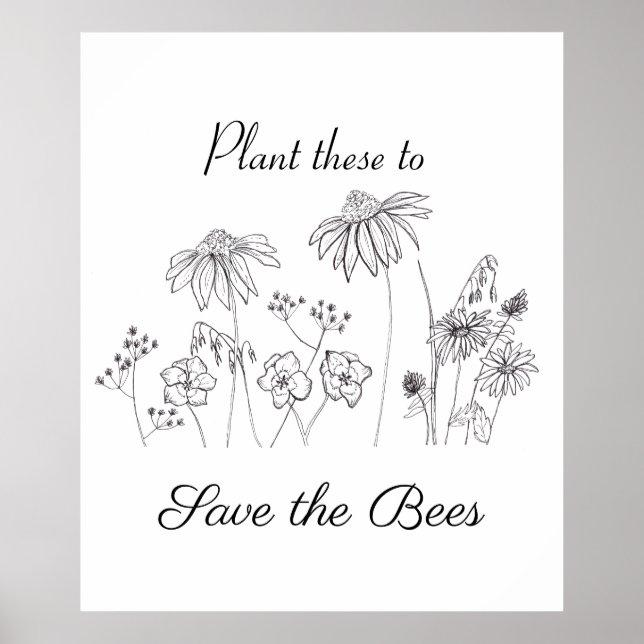 Save the bees wildflowers poster (Front)
