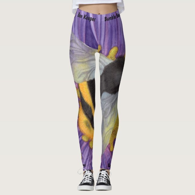 Save The Bees Women's Walking Leggings Yoga Pants (Front)