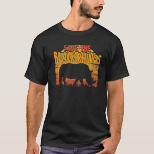 Save The Black Rhino Vintage Animal Rights T-Shirt