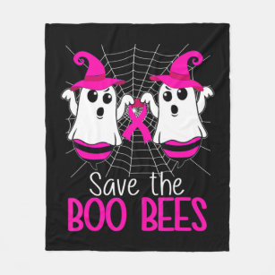 Save The Boo Bees  Breast Cancer Awareness Hallowe Fleece Blanket