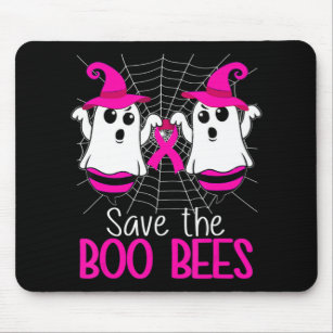 Save The Boo Bees  Breast Cancer Awareness Hallowe Mouse Pad