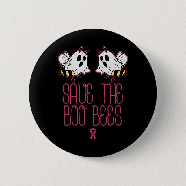 Save The Boo Bees Breast Cancer Awareness Hallowee 2 Inch Round Button (Front)