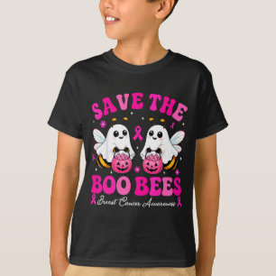 Save The Boo Bees Breast Cancer Halloween Ghost T-Shirt
