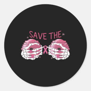 Save The Boo Bees Breast Cancer Halloween Women  Classic Round Sticker