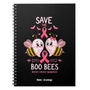 Save The Boo Bees Breast Cancer Women Halloween  Notebook
