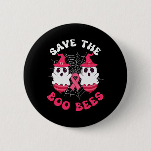Save The Boo Bees Funny Halloween Breast Cancer Aw 2 Inch Round Button