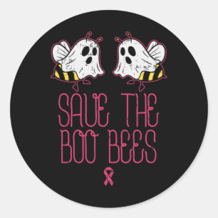 Save The Boobees Boo Bees Breast Cancer Halloween  Classic Round Sticker