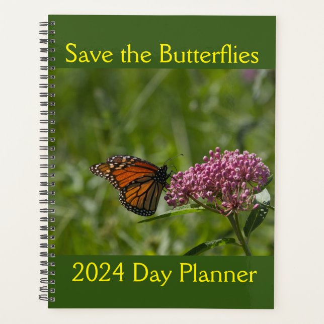 Save the Butterflies 8.5 x 11 Day Planner (Front)