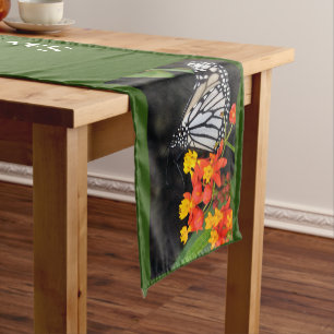 Save the Butterflies White Monarch Table Runner