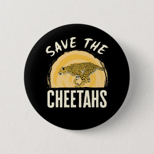 Save the Cheetahs Endangered Animal 2 Inch Round Button