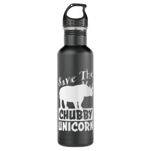 Save The Chubby Unicorn Funny Saying Rhino Gift 710 Ml Water Bottle