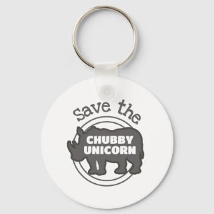 Save The Chubby Unicorn Gift Rhino Lover Gift Keychain