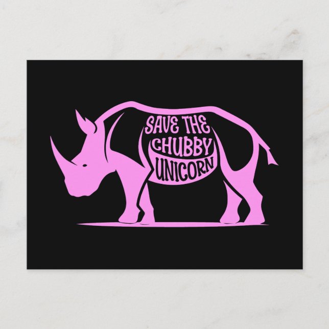 Save the Chubby Unicorn, World Rhino Day Postcard (Front)