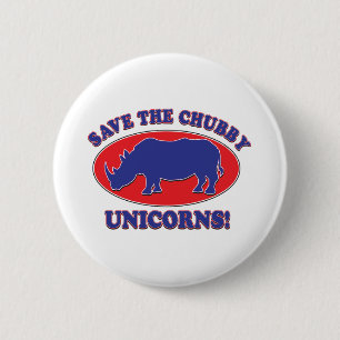Save the Chubby Unicorns 2 Inch Round Button