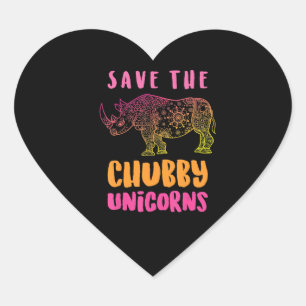 Save The Chubby Unicorns Animal Rights Heart Sticker