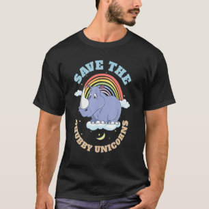 Save The Chubby Unicorns Cute Rhinoceros 4 T-Shirt