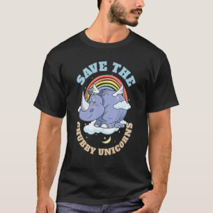 Save The Chubby Unicorns Cute Rhinoceros T-Shirt