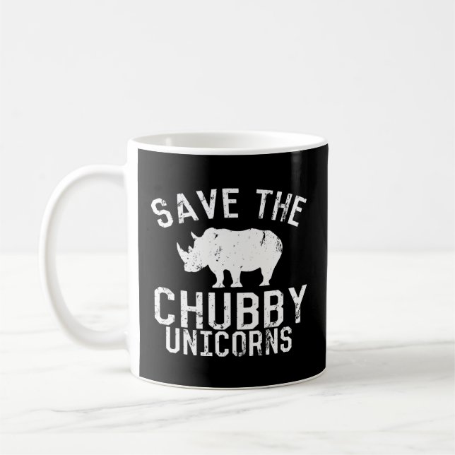Save The Chubby Unicorns Fat Rhino Coffee Mug (Left)