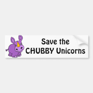 Save the Chubby Unicorns Fun Artwork Bumper Sticker