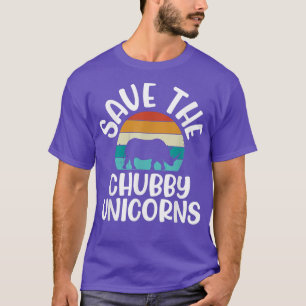 Save The Chubby Unicorns Funny Retro Vintage Rhino T-Shirt