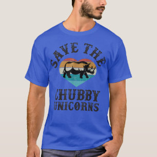 Save The Chubby Unicorns Funny Retro Vintage Rhino T-Shirt