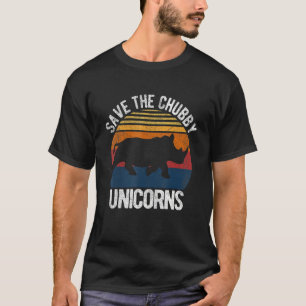 Save The Chubby Unicorns Funny Rhino Chubby Unicor T-Shirt