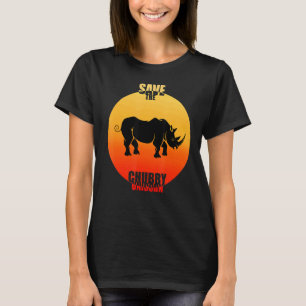 Save The Chubby Unicorns Retro I Vintage I Rhino 1 T-Shirt