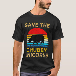 Save The Chubby Unicorns Retro Style Rhino 1 T-Shirt