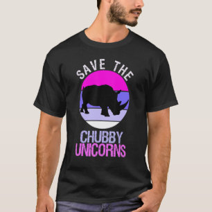 Save The Chubby Unicorns Retro Style Rhino 1 T-Shirt
