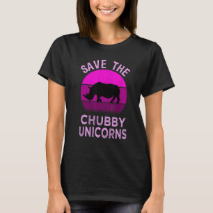 Save The Chubby Unicorns Retro Style Rhino 2 T-Shirt