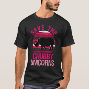 Save The Chubby Unicorns Retro Style Rhino 3 T-Shirt